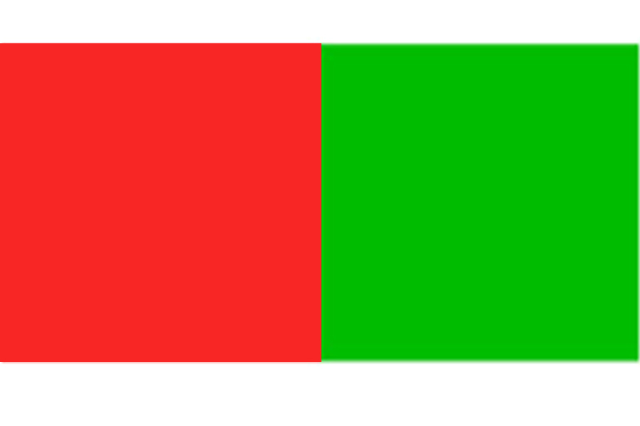 補色の例
②赤と緑