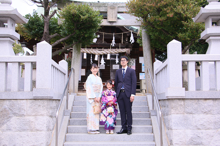 七五三　お参り　熊野神社　七五三お出掛け　七五三レンタル　高松市　香川県　写真館　フォトスタジオ