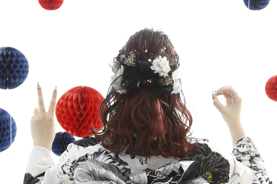 振袖撮影　卒業袴撮影　ヘアースタイル　ハーフアップヘアースタイル