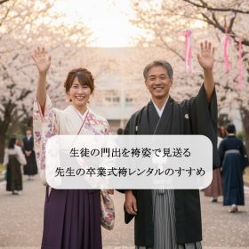 卒業袴　袴レンタル　卒業式　先生　