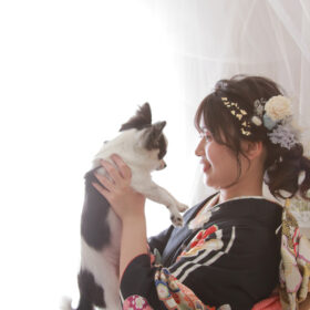 フォトスタジオ　写真館　記念撮影　　家族写真　振袖　ペット　犬　愛犬